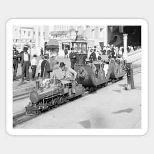 Miniature Railroad at Coney Island, 1905. Vintage Photo Magnet